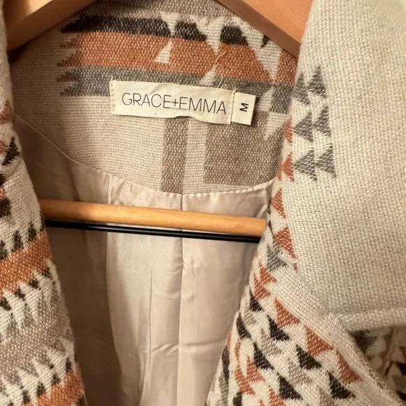 Women's Patterned Pea Coat - Picture 2 of 7